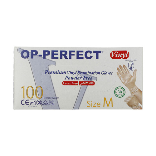 دستکش وینیل اپیپرفکت مدل پریمیوم سایز مدیوم بسته 100 عددی