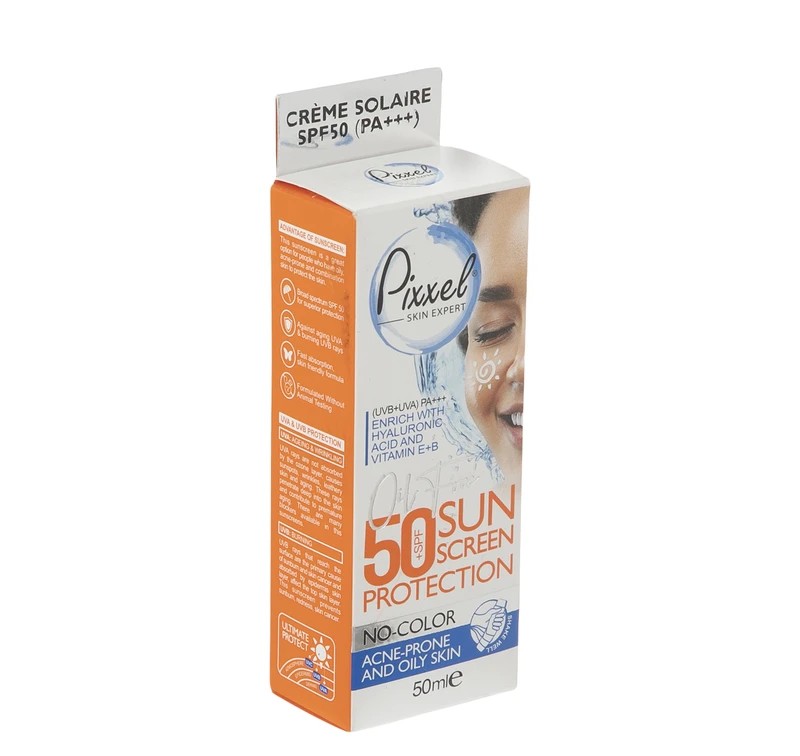 کرم ضد آفتاب بی رنگ SPF50 پوست چرب و جوش دار ( Acne Prone & Oily Skin) پیکسل