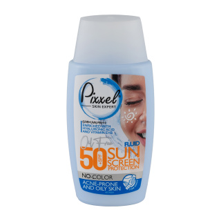 کرم ضد آفتاب بی رنگ SPF50 پوست چرب و جوش دار ( Acne Prone & Oily Skin) پیکسل