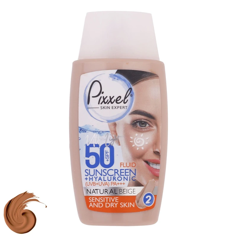 کرم ضدآفتاب پوست خشک تانرمال و حساس(SENSITIVE& DRY SKIN)SPF50رنگ بژ طبیعی (Natural BEIGE) پیکسل